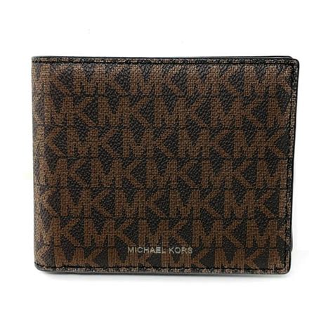 michael kors mens brown leather bifold wallet|michael kors slim billfold wallet.